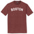 Boston Text White Font Mens Tri-Blend DTG T-shirt - Maroon Heather