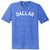 Dallas Text White Font Mens Tri-Blend DTG T-shirt - Royal Blue Heather