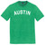Austin Text White Font Mens Tri-Blend DTG T-shirt - Green Kelly