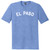 El Paso Text White Font Mens Tri-Blend DTG T-shirt - Blue Heather