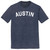 Austin Text White Font Mens Tri-Blend DTG T-shirt - Navy Blue Heather