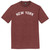 New York Text White Font Mens Tri-Blend DTG T-shirt - Maroon Heather