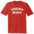 Virginia Beach Text White Font Mens Tri-Blend DTG T-shirt - Red Heather