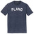 Plano Text White Font Mens Tri-Blend DTG T-shirt - Navy Blue Heather