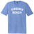 Virginia Beach Text White Font Mens Tri-Blend DTG T-shirt - Blue Heather
