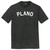 Plano Text White Font Mens Tri-Blend DTG T-shirt - Black Heather