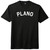 Plano Text White Font Mens Tri-Blend DTG T-shirt - Black Solid