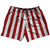 Dark Red and White Vertical Stripes Swim Short 5" Inseam - Size Large - Final Sale - MS