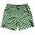 White and Green 1 Inch Checkerboard Swim Shorts 7.5" Inseam -  Size X Large - Final Sale - MS