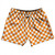Orange and White 1 Inch Checkerboard Swim Shorts 5" Inseam - Size Large - Final Sale - MS