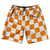 Orange and White 2.5 Checkerboard Swim Shorts 10" Inseam - Size 3 X - Final Sale - MS