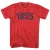 1895 Year Celebration T-Shirt - Athletic Red and Black Lettering Tri-Blend - Blend - Large - Final Sale - M1