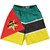 Mozambique Country Flag Lacrosse Shorts Made In USA - Mozambique Flag Color