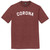 Corona Text White Font Mens Tri-Blend DTG T-shirt - Maroon Heather