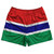 Gambia Country Flag Rugby Shorts - Red & Blue & Green