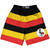 Uganda Country Flag Lacrosse Shorts - Black & Yellow & Red