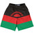 Malawi Country Flag Lacrosse Shorts - Black & Red & Green