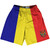 Moldova Country Flag Lacrosse Shorts - Blue & Yellow & Red