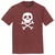 Skull and Crossed Bones Mens Tri-Blend DTG T-shirt - Maroon Frost