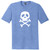 Skull and Crossed Bones Mens Tri-Blend DTG T-shirt - Denim Blue Frost