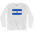 El Salvador Country Flag Adult Cotton Long Sleeve T-shirt - White