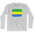 Gabon Country Flag Adult Cotton Long Sleeve T-shirt - Grey Heather