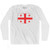 Georgia Country Flag Adult Cotton Long Sleeve T-shirt - White Georgia Country Flag Adult Cotton Long Sleeve T-shirt - White