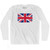 Great Britain Country Flag Adult Cotton Long Sleeve T-shirt - White