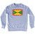 Grenada Country Flag Adult Tri-Blend Sweatshirt - Heather Grey