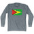 Guyana Country Flag Adult Tri-Blend Long Sleeve T-shirt - Athletic Grey