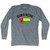 Guinea Bissau Country Flag Heritage Adult Tri-Blend Long Sleeve T-shirt - Athletic Grey