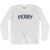 Perry Adult Cotton Long Sleeve T-Shirt - White