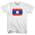 Laos Country Flag Womens Cotton Junior Cut T-Shirt - White