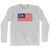 Malaysia Country Flag Adult Cotton Long Sleeve T-shirt - Grey Heather Malaysia Country Flag Adult Cotton Long Sleeve T-shirt - Grey Heather