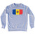Moldova Country Flag Adult Tri-Blend Sweatshirt - Heather Grey