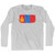 Mongolia Country Flag Adult Cotton Long Sleeve T-shirt - Grey Heather