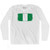 Nigeria Country Flag Adult Cotton Long Sleeve T-shirt - White Nigeria Country Flag Adult Cotton Long Sleeve T-shirt - White