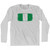 Nigeria Country Flag Adult Cotton Long Sleeve T-shirt - Grey Heather Nigeria Country Flag Adult Cotton Long Sleeve T-shirt - Grey Heather