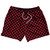 Black & Red Checkerboard 5" Swim Shorts Made in USA - Black & Red