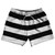 Black & Cool Grey Horizontal Stripe 5" Swim Shorts Made in USA - Black & Cool Grey