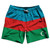 Azerbaijan Country Flag 7.5" Swim Shorts Made in USA - Blue Green