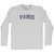 Paris Adult Cotton Long Sleeve T-shirt - Grey Heather