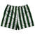 Hunter Green & White Vertical Stripe Rugby Gym Short 5 Inch Inseam With Pockets Made In USA - Hunter Green & White