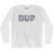 Buffalo Airport BUF Adult Cotton Long Sleeve T-shirt - White
