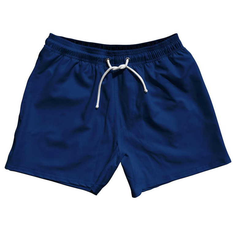 Blue Navy Dull Blank 5" Swim Shorts Made in USA by Ultras