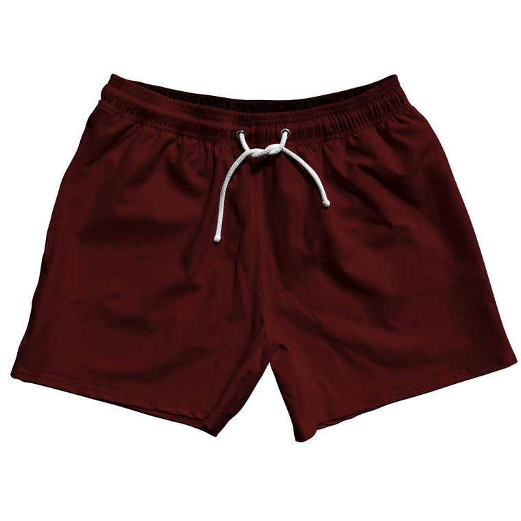 Red Burgundy Blank 5" Swim Shorts Made in USA by Ultras
