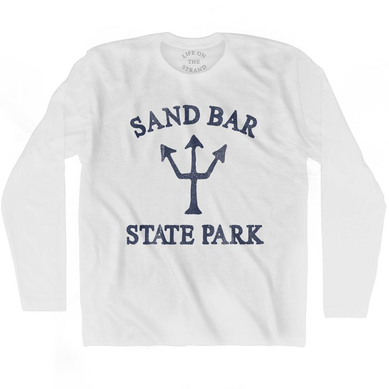 Vermont Sand Bar State Park Trident Adult Cotton Long Sleeve T-Shirt by Ultras