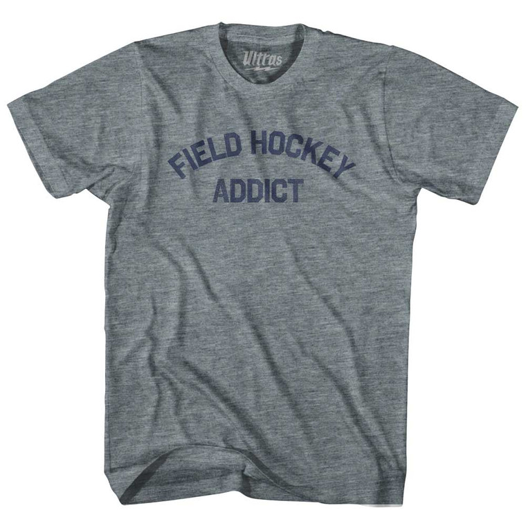 Field Hockey Addict Adult Tri-Blend T-shirt - Athletic Grey