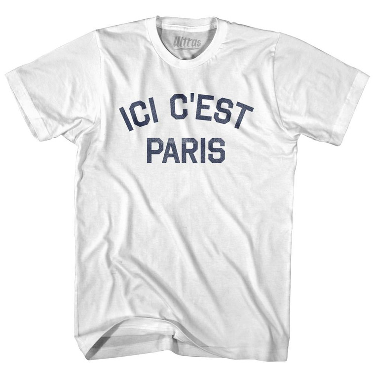 ICI C'est  Paris Fleur De Lis Soccer Adult Cotton T-shirt by Ultras