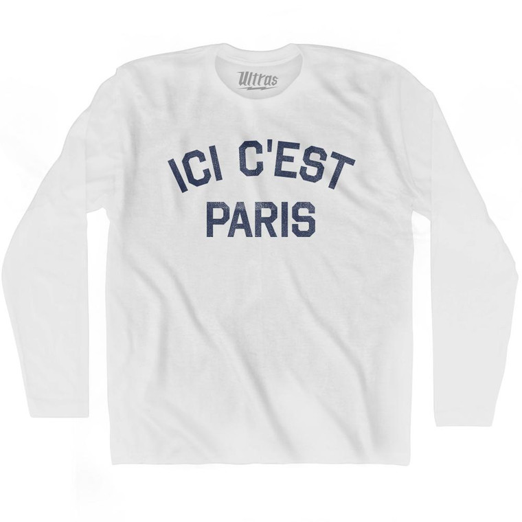ICI C'est  Paris Fleur De Lis Soccer Adult Cotton Long Sleeve T-shirt by Ultras